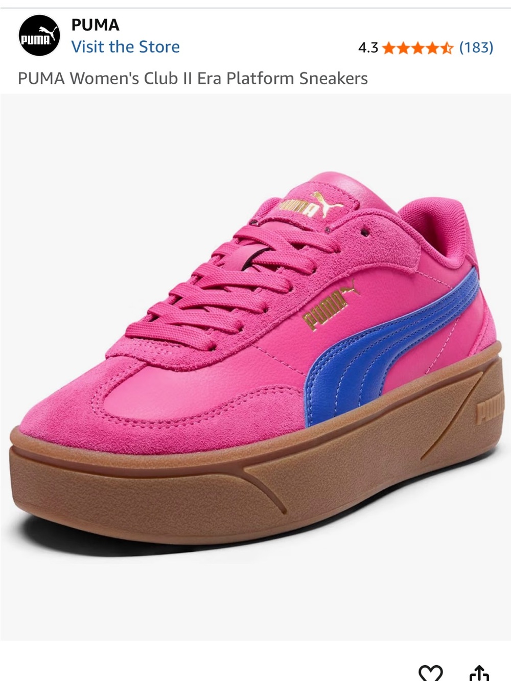 PUMA Women’s Club II Era Platform Sneakers  6.5